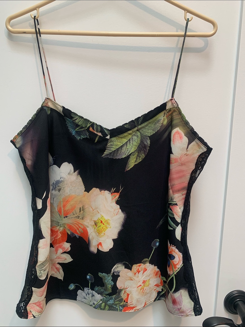 Ted Baker London Black Floral Silk Camisole